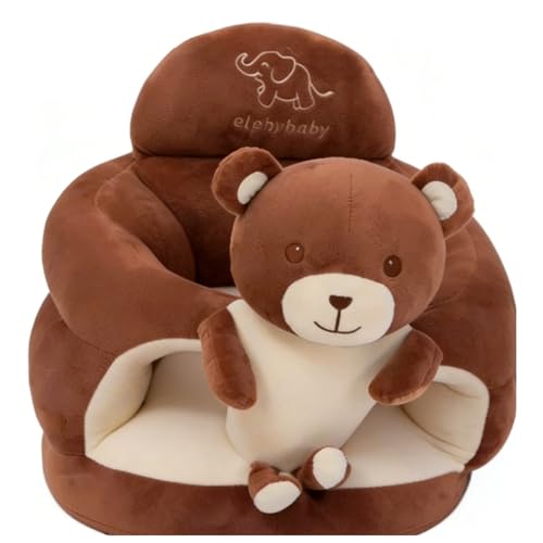 Chaise assise pour bébé en peluche éléphant gris chaise assise pour bébé avec soutien dorsal ergonomique pour apprendre à s'asseoir, jouer et se reposer