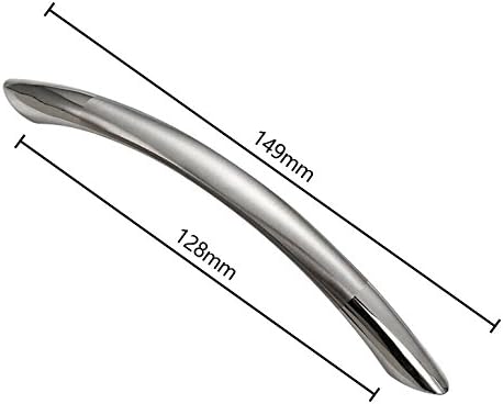 E EBETA Pack of 20 Silver Drawer Handles Furniture Handles Railing Handles Arch Handles Kitchen Handle Cupboard Handles Brushed Stainless Steel (128 mm, 20 Pieces) - Image 3