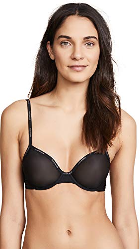 Calvin Klein Underwear Women's Sheer Marq Demi Unlined Bra, Black, 36C
