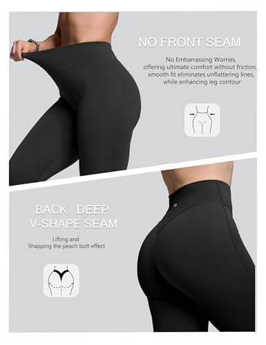 Sogetdo Women's Flared Yoga Leggings 31‘’ Wide Leg No Front Seam Tummy Control Butt Lifting Buttery Workout Yoga Pants4