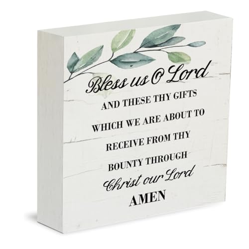 Rustic Christian Prayer Box Sign - Bless Us O Lord