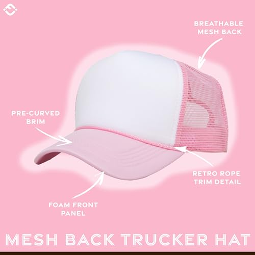 Image of Funky Junque Blank Mesh Foam Lightweight Snapback Trucker Hat | Lightweight Foam Trucker Hat with Breathable Mesh Back, Golf Beach and Street Style, Trendy Trucker Hats for Men