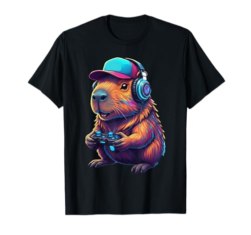 Funny Capybara Gamer Gaming Video Games Capybara T-Shirt