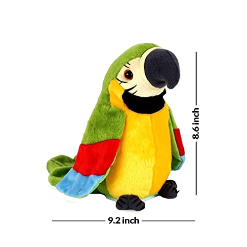 Image of Fully Soft Talking Parrot Toy for Kids Repeat What You Say Funny Interactive, Dancing and Mimicry Bird Plush Toy for Boys and Girls
