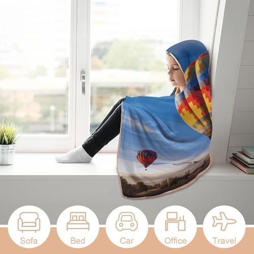 Couverture à capuche montgolfière thermique et douce pour l'hiver - 7