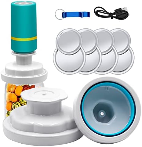 Electric Mason Jar Vacuum Sealer - Food Vacuum Saver Food Jar Protector Vacuum Seal Kit For Wide Mouth And Regular Mouth Mason Jars Compatible with FoodSaver