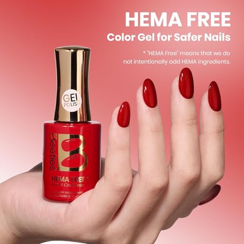Image of Beetles Red Gel Nail Polish 15ML Soak Off UV Gel for Fall Nail Art DIY
