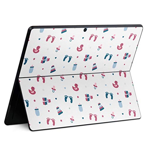 igsticker Surface Pro X 専用スキンシール サーフェス プロ エックス ノートブック ノートパソコン カバー ケース フィルム ステッカー アクセサリー 保護 016414 赤ちゃん 足跡