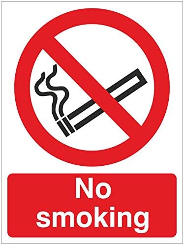 UK Safety Store No Smoking Sign 150mm x 200mm - Self Adhesive (PRS.02W-SA)