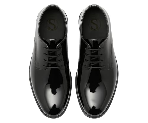 SIRRI Garçons Derby Brevet Robe Formelle Chaussures Noires à Lacets Chaussures de Bal de Mariage Taille 24