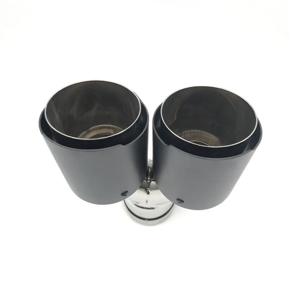 Terminale di Scarico 1 Pz. Puntale Marmitta In Fibra Carbonio Multi-misura Puntale Marmitta Doppio Terminale Scarico Puntale Marmitta Universale In Acciaio Inox Punta di Scarico Coda(73MM IN-89MM OUT)