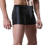 Charmleaks Men's fitness swimsuit Swimwear Shorts Trunks Bottoms For Men Simwear, Grey-No Draw String, L: Waist:30