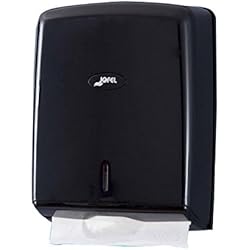 Dispensador De Toalla Interfoliada Jofel - Dispensador de Papel de Manos, Toallas Faciales, Dispensador de Papel Secamanos de Pared, hasta 600 Toallitas Zig-Zag, Higiénico, Carcasa ABS, Valor AH37600, Negro