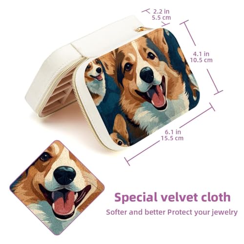 Boîte à bijoux de voyage Corgi pour ne plus emmêler colliers