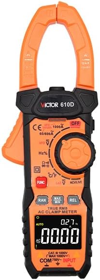 610D/ 610E AC/DC 1000V 1000A Digital Clamp Multi-meter True RMS VFD Multi-meter NCV Live Backlight Function 6000 counts Display(VICTOR 610D)