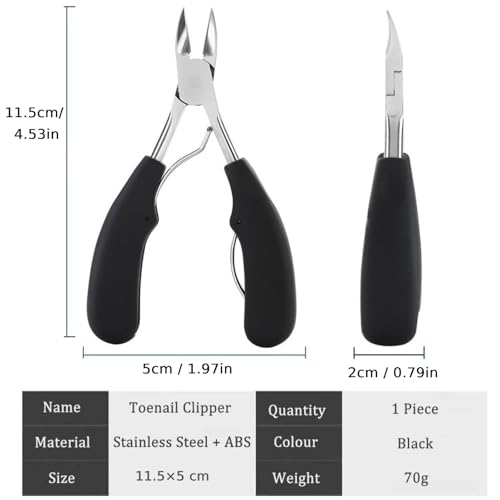 OMBRISA Cortaúñas, Alicates Pies, Profesional Alicates Cortaúñas de Acero Inoxidable con Mango Antideslizante para Uñas Gruesas y Encarnadas de los Pies, Cuchilla Curva Afilada - imagen 7