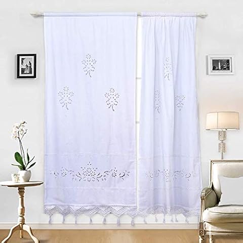 DOKOT Leinen Baumwolle Stickerei Küche Vorhang, Cafe Vorhang, Esszimmer Vorhang Cover