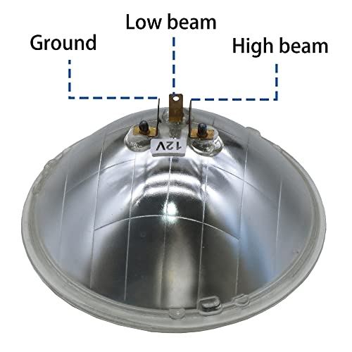 Jeefho H6024 Super Vision Crystal Headlight, Halogen Sealed Beam Headlight, (7"" Round, 178Mm) (110/130W), Replaces# H6024 #TOP6
