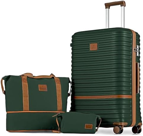 Joyway Luggage Set 3 Piece Suitcase Sets, Expandable Carry on Luggage with Spinner Wheel, Hard Shell Luggage Set with TSA Lock, Black brown, 4 piece set (13/20inch), Hardside Expandable Travel Laggage 69