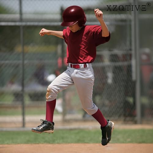 Image of XZQTIVE Baseball Softball Socks and Baseball Softball Belt Combo Set Knee-High Soccer Socks for Kids Youth Adult
