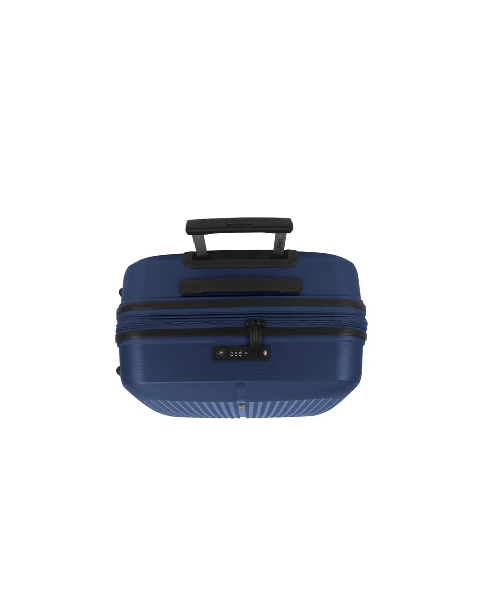 Gabol - Maleta Mediana Expandible Brooklyn 45x65x27/30 cm - Equipaje Ligero 3,4kg con Capacidad 70/77,8L - 4 Ruedas Dobles 360° y Cerradura TSA - Diseño Español en Polipropileno - Azul
