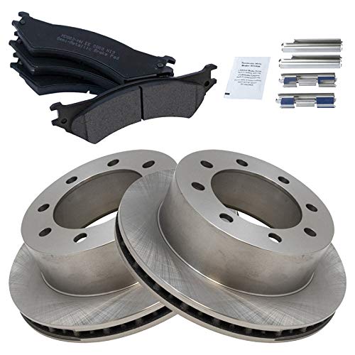 Image of TRQ Rear Brake Pad and Rotor Set Semi Metallic Rotors