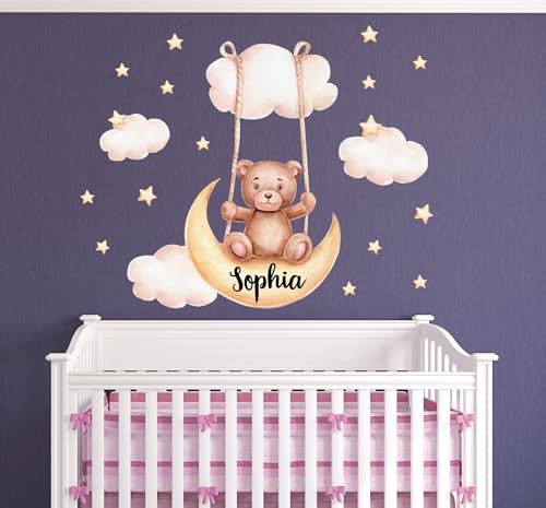 Vinilo Decorativo Personalizado Oso para Pared Infantil