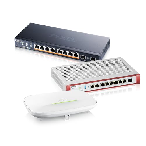 Image of Zyxel Nebula SMB Pro Kit, WiFi 7 BE11000 Tri-Band Access Point, 2.5G Multi-Gig PoE++ Switch, USGFLEX200H UTM Firewall (Hardware only), Pro-Grade Cloud-Managed Network for Up to 100 Users