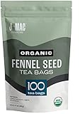 J MAC BOTANICALS, Organic Fennel Seed Tea Bags (100 Tea Bags), USDA Certified by Organic Certifiers, Inc. Organic Fennel tea, Fennel tea sweet aroma like licorice or Anise
