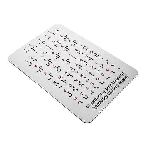 DECOMELODY Braille Motherboard Blind People Gadget Numbers and Punctuation Accessible Learning Tools Blind Education Tools Visually Impaired Products Stainless Steel Silver