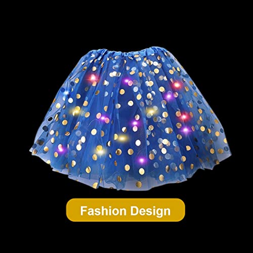Zoestar Tulle Tutu Skirt Led Skirts Light Up Hip Scarf Shiny Party Skirt Club Night Out Costume For Women And Girls (Navy Blue) #TOP5