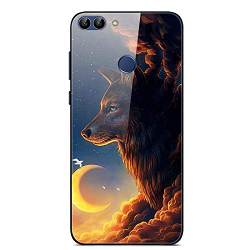 YLBL Coque pour Huawei P Smart Fig-LX1 Fig-LA1 Fig-LX2 Fig-LX3 Coque protettiva in vetro Colorato lucido Case Cover 6 Cover