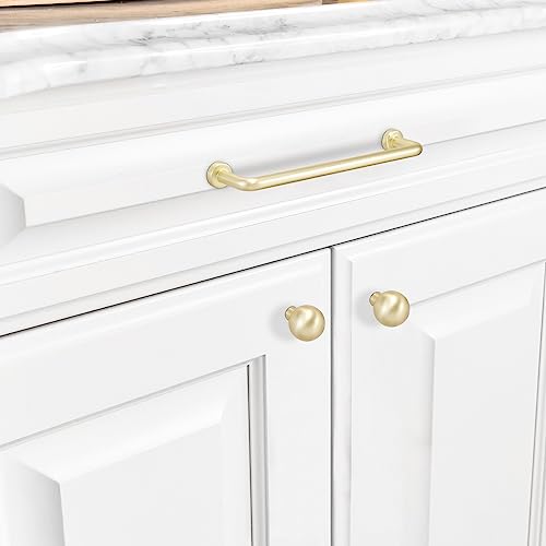 POVEFONK 10 Pack 3.75 inch(96mm) Brushed Brass Kitchen Cabinet Handles Cabinet Pulls Gold Drawer Pulls Kitchen Cabinet Hardware Kitchen Handles Drawer Pulls Dresser Handles by POVEFONK - Image 4