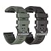 ANCOOL Compatible with Fenix 3 Watch Bands Soft Silicone Sport Bands Replacement for Fenix 6X/Fenix 6X Pro/Fenix 3hr/Fenix 5X/Fenix 5X Plus/Fenix 3 Smartwatches (Black,Olive Green)
