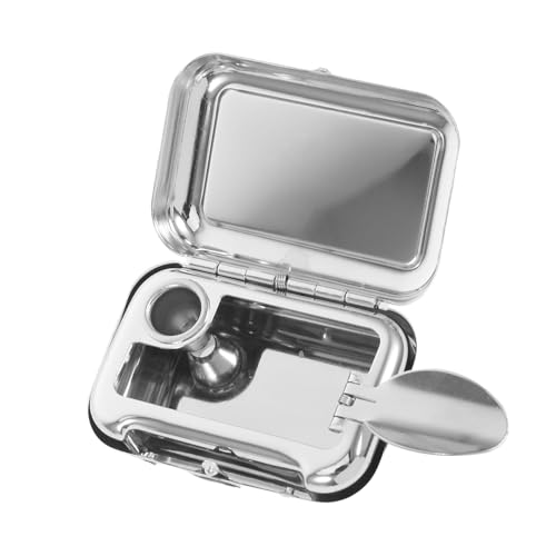 CONGARTENO Cenicero de Bolsillo de Acero Inoxidable Portátil Resistente al Viento para Uso Coche Oficina Exterior y Senderismo Mini y Fácil de Limpiar