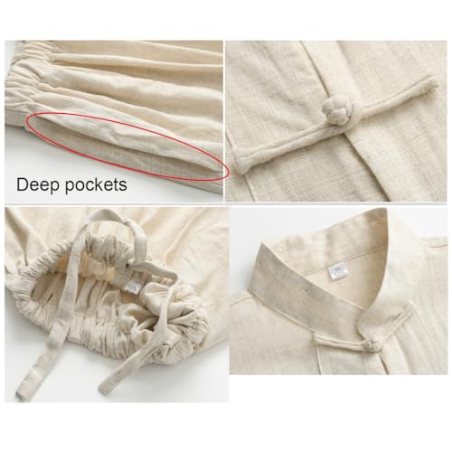 Kung Fu Martial Arts Suit Jacket Pants - Men Tang Suit Chinese Linen Tai Chi Clothes Long Sleeve Men's Shirt3