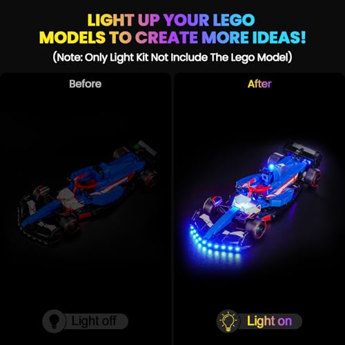 Image of Upgraded Led Light Kit Compatible with Lego Visa Cash App RB VCARB 01 F1 Race Car Building Set, Lights Decoration Compatible with Lego 77246 (Model Not Included)