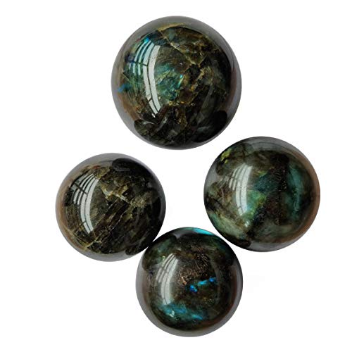 Image of Shubhanjali Labradorite Crystal Ball for Home Decorative Items 150-200 Gm Polished Round Gemstone Labradorite Stone Ball for Crystal at Home Office Desk Kids Table