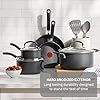 T-Fal Ultimate Hard Anodized Nonstick 10 Piece Cookware Set, Oven Safe Up to 400°F, Dishwasher Safe, Pots and Pans Set, Includes Frying Pans, Saucepan, Stockpot, Cooking Utensils, Grey #2