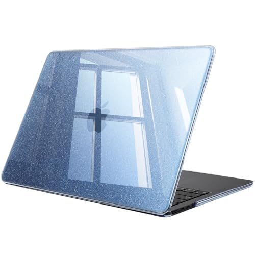 Image of Fintie Case for MacBook Air 13.6 A3449 /A3240 /A3113 /A2681, Pearl Blue | 2022-2026, M2 /M3 /M4 /M5, Snap-On Shell Cover, Full Port Access, Easy On /Off, Lightweight