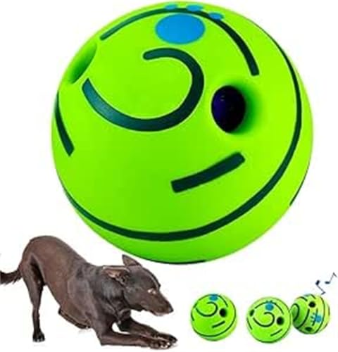FAKKA Giggle Ball für Hunde, interaktives Hundespielzeug mit lustigen Geräuschen, für Langeweile und Angst, quietschendes Spielzeug für kleine, mittelgroße und große Rassen