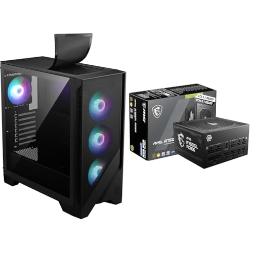 Image of MSI MAG Forge 321R Airflow - Premium Mid-Tower Gaming PC Case + MAG A750GL PCIE5 - Compact Gaming 750w - 80+ Gold, ATX 3.1 & PCIe 5.1 Ready