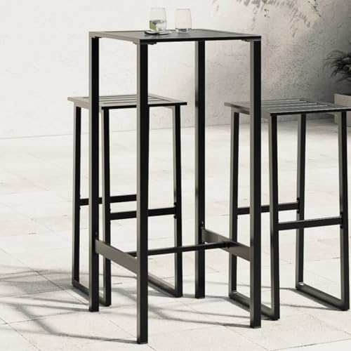 Table de bar noire en acier résistant aux intempéries pour extérieur - 2
