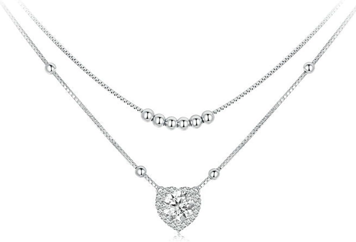 14K Gold 1ct Diamond Pendant Necklace,Heart Necklaces for Women in D-color VVS1, Birthday Gift for Wife