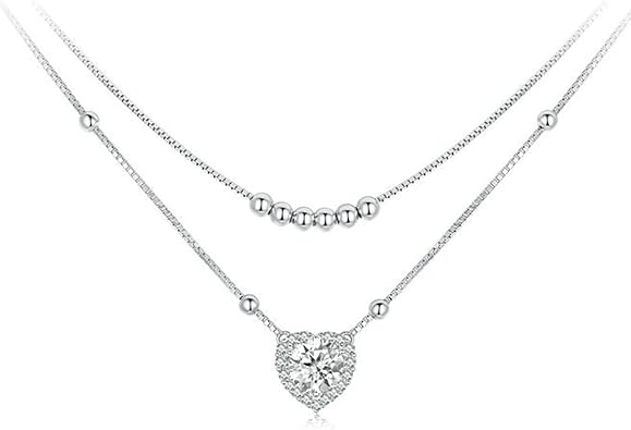 14K Gold 1ct Diamond Pendant Necklace,Heart Necklaces for Women in D-color VVS1, Birthday Gift for Wife