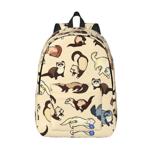 Sac à dos ordinateur voyage EdWal avec motif furet poilu bagage cabine pour homme et femme