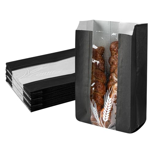 Bag Tek Bread Paper Bags, 6x2.8x10, Black, Micro Perforated