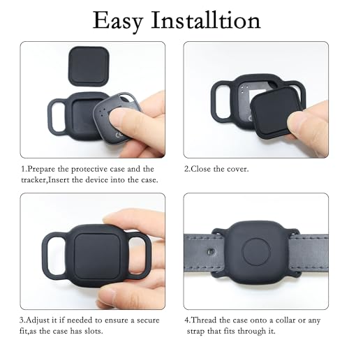 Waterproof Dog Collar Holder for Tile Life360 Mate [2024] 2022 Tracker, Anti Lost Soft Silicone Case for Cat Pet Necklace, Full Body Covered Protective Accessories for Tile Tracker Finder, Black by GudCoaks - Image 4