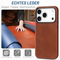 SHIELDON Lederhülle für iPhone 18 Pro/iPhone 17 Pro 6,3", Retro Braun – Ansicht 3