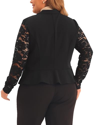Agnes Orinda Plus Size Blazer Cardigan for Women Long Sleeve Lace Open Front Cropped Shrug Bolero Cardigans Jacket4